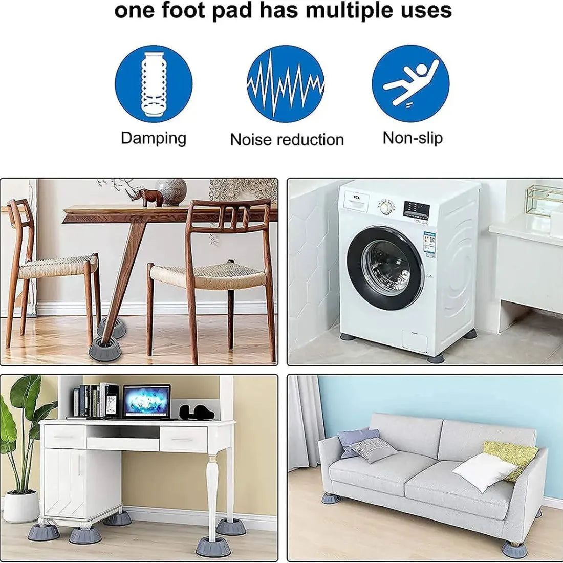 Washing machine universal foot pads set of 4