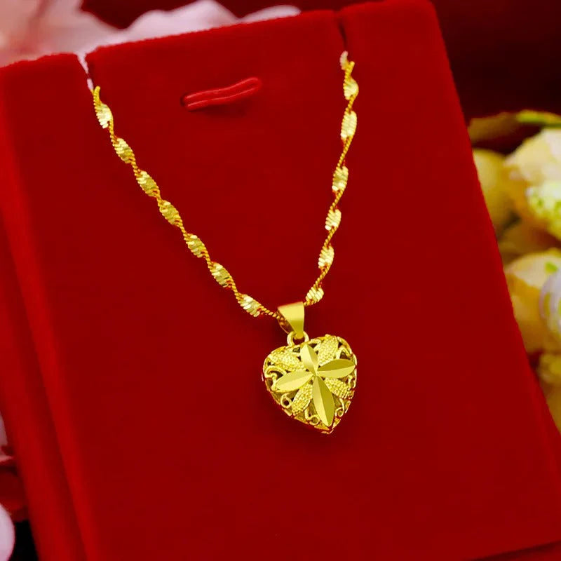 Gold Plated Heart Necklace - Main